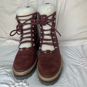 Marc Fisher Leather and Sheep Fur Winter Boots
